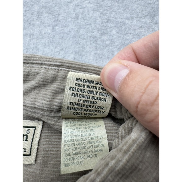 LL Bean Corduroy Shirt Mens XL Beige Long Sleeve Button Front Made in Canada Vtg - Picture 3 of 7